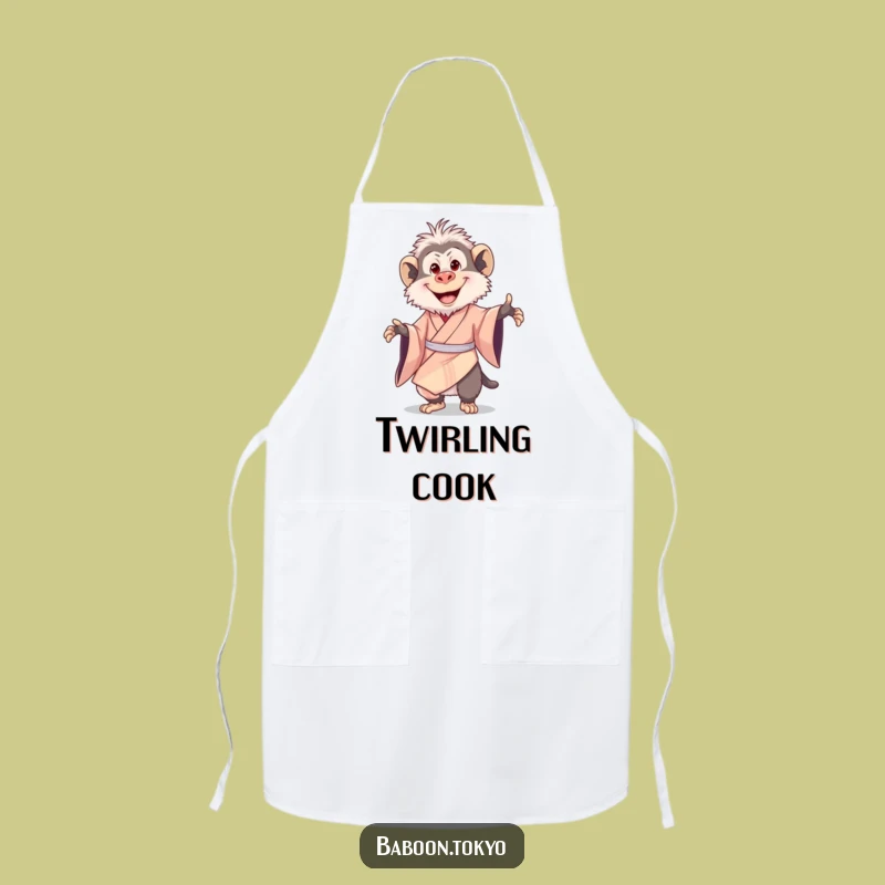 Funny Delighted Baboon Kimono Apron - Cheerful Chef Baboon Kitchen Gift
