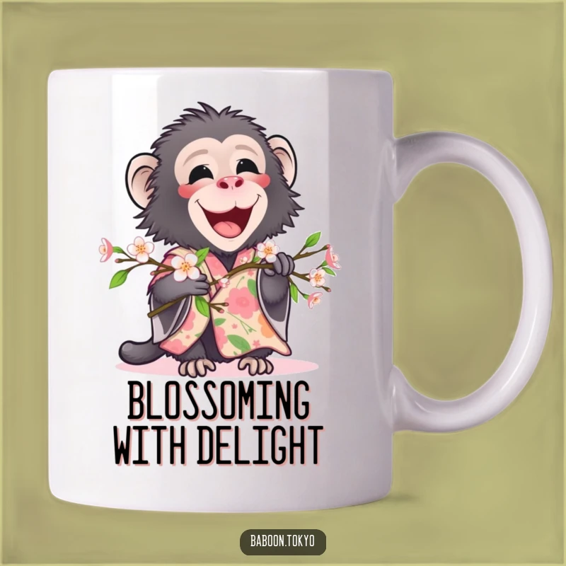 Funny Baboon Floral Kimono Mug - Delighted & Hilarious Gift for Nature Lovers