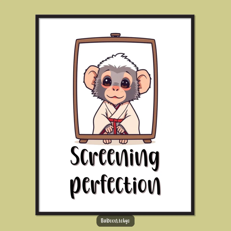 Funny Baboon Peek Kimono Digital Art - Curious Printable Decor