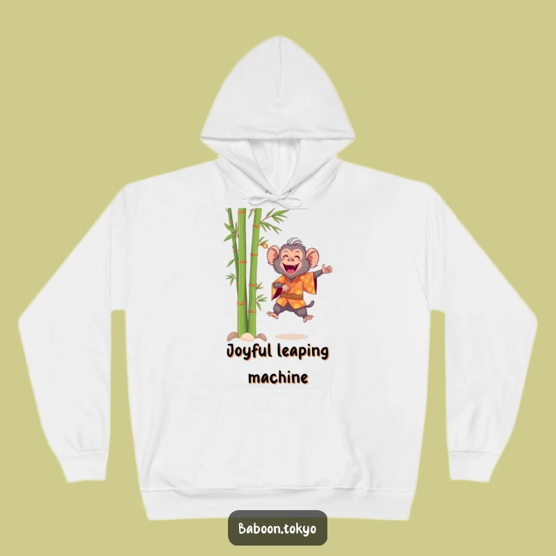 Cozy Funny Baboon Leaping Kimono Hoodie - Warm & Cheerful Style
