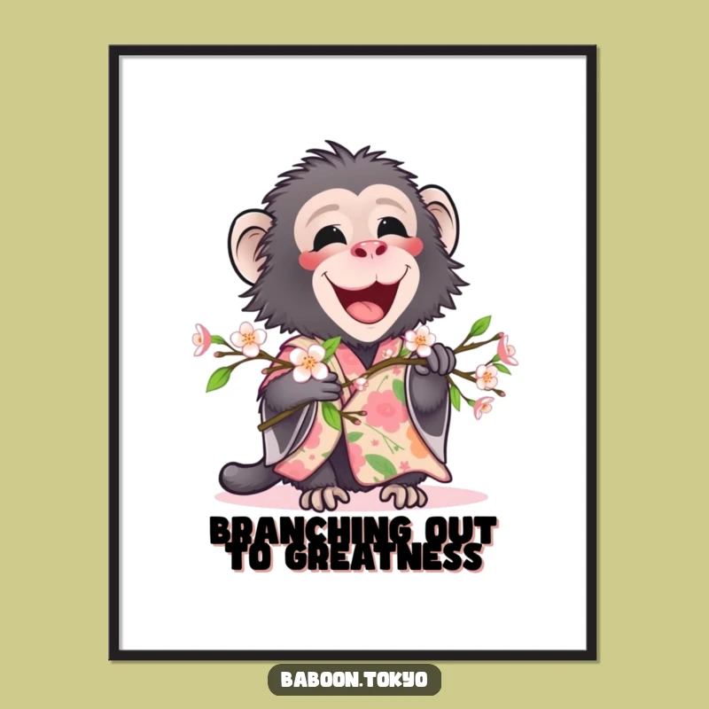 Delighted Baboon Blooming Branch Free Printable Wall Art - Floral Downloadable Decor