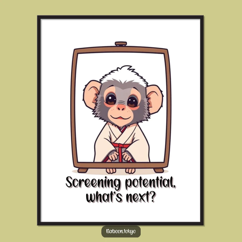 Curious Baboon Peeking Free Printable Wall Art - Whimsical Downloadable Decor