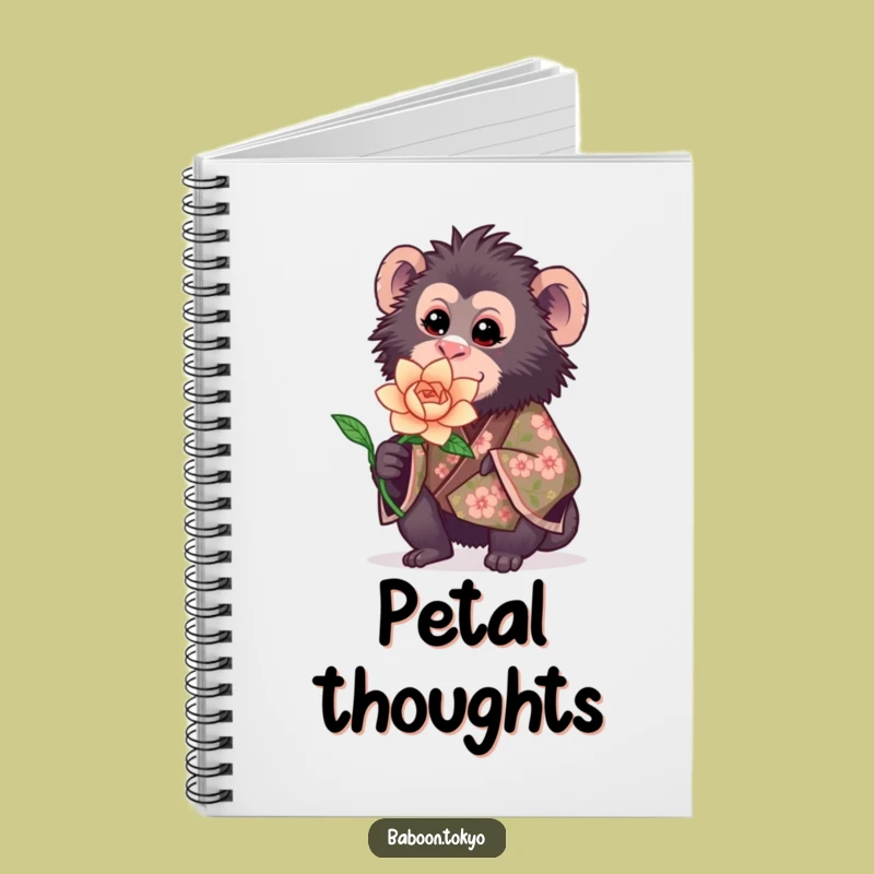 Funny Sweet Baboon Kimono Notebook - Journal Your Kind Thoughts Effortlessly