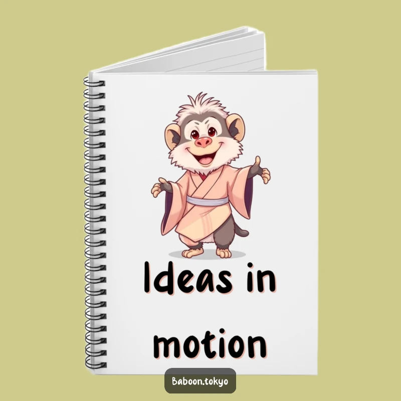 Funny Delighted Baboon Kimono Notebook - Journal Your Happiest Thoughts