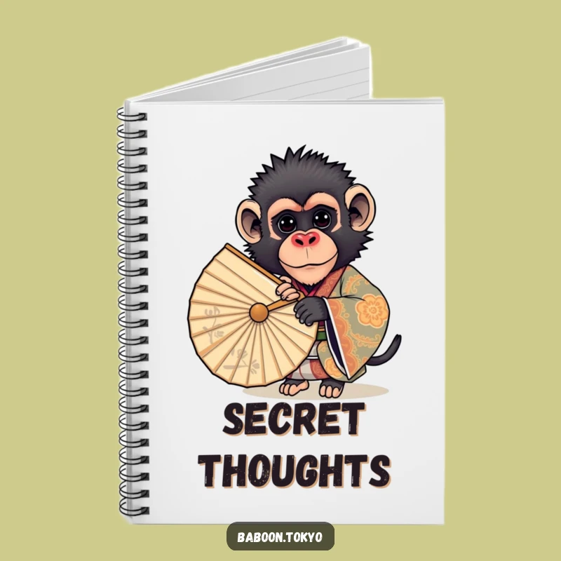 Funny Curious Baboon Kimono Notebook - Journal Your Jokes with this Baboon