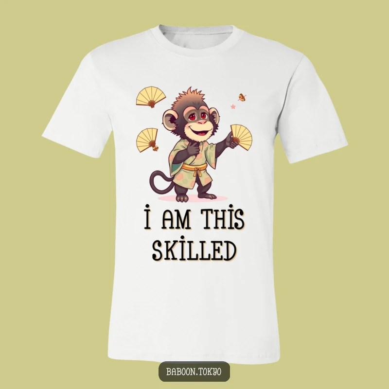 Funny Baboon Juggling Kimono T-Shirt - Playful & Hilarious Tee for a Laugh