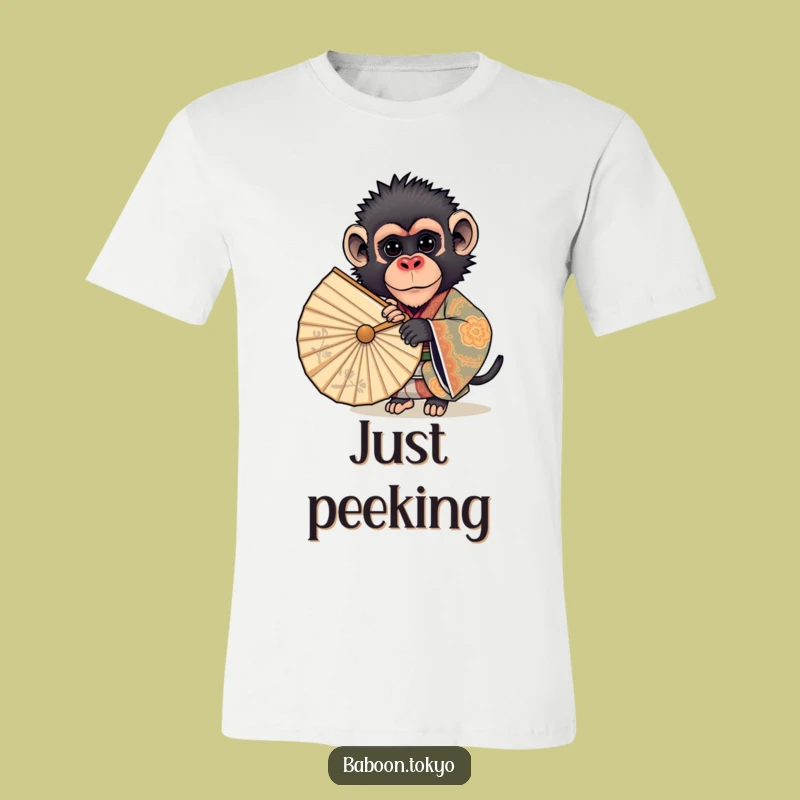 Funny Curious Baboon Kimono Tee - Adorable Quirky Baboon T-Shirt Gift Idea