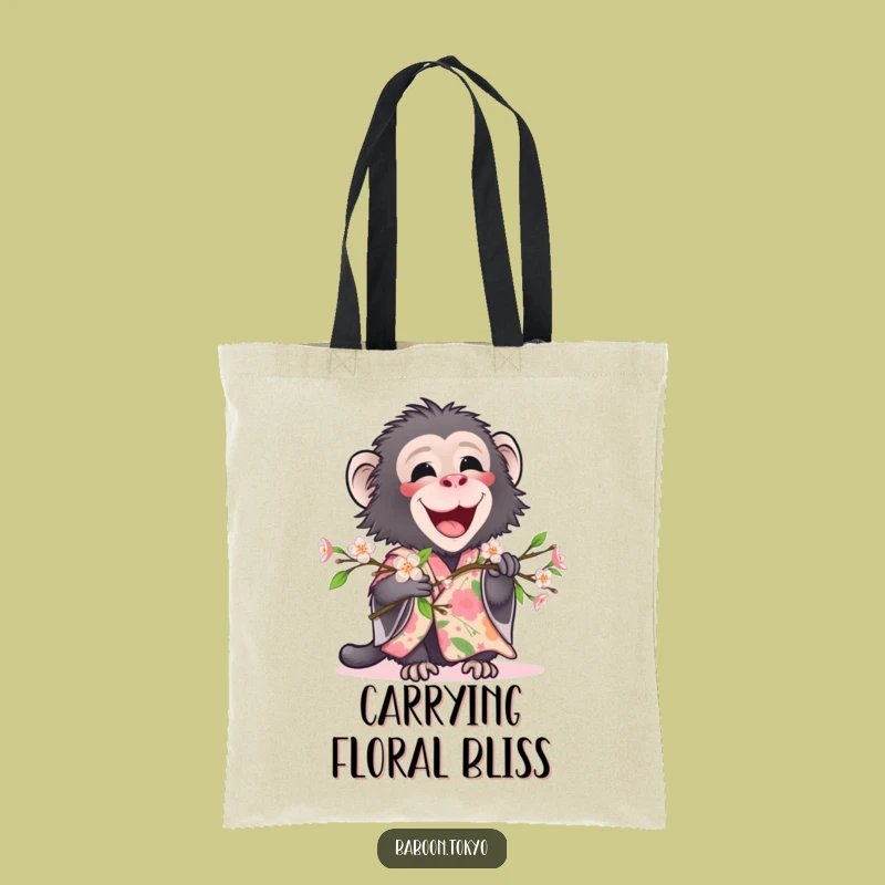 Funny Baboon Floral Kimono Tote Bag - Carry Nature's Delight
