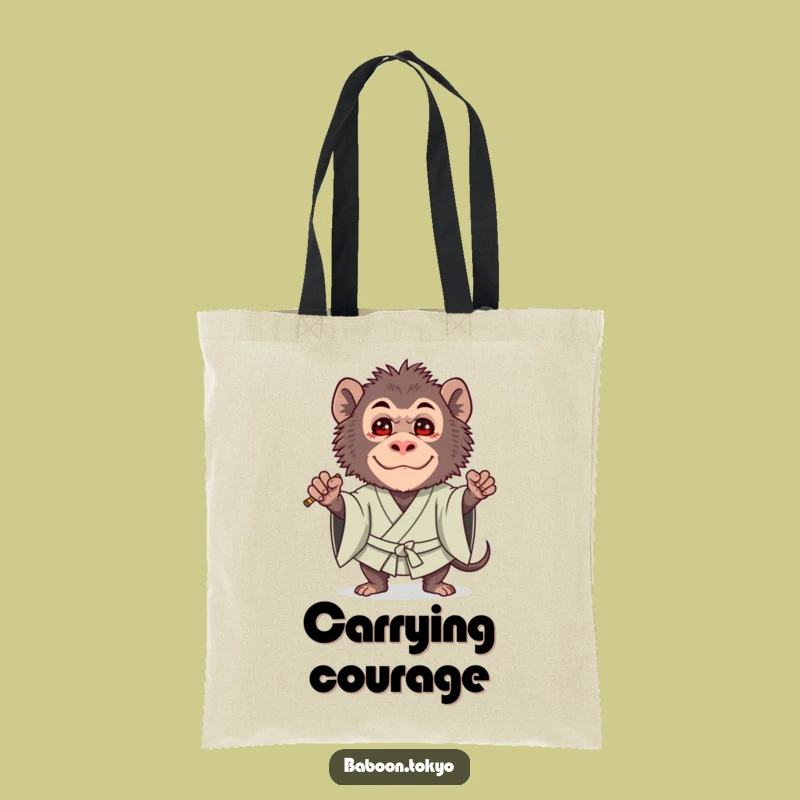 Funny Brave Baboon Kimono Tote Bag - Cute Guard Baboon Carryall