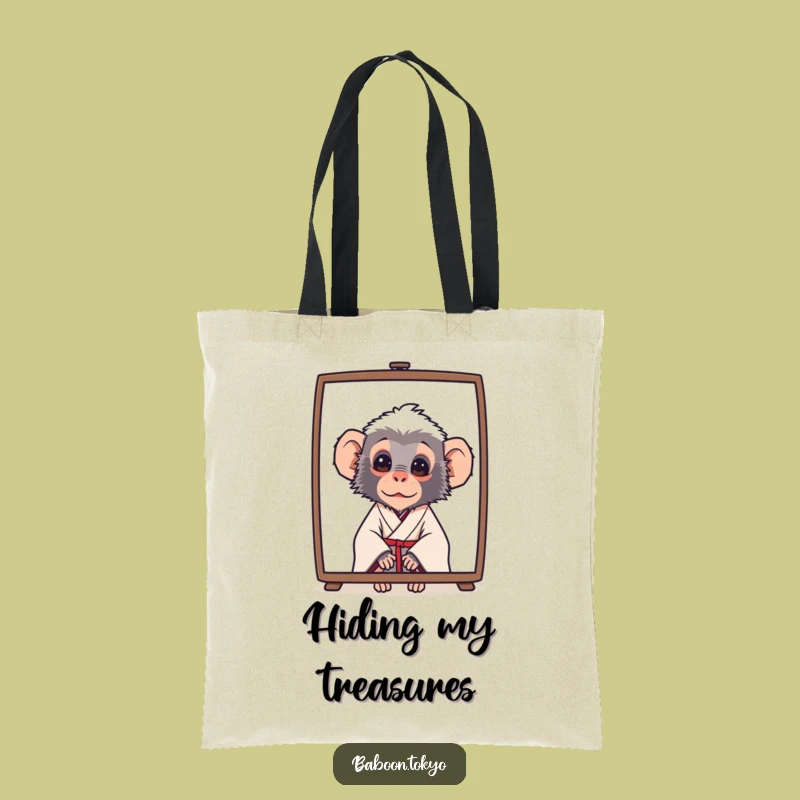 Funny Baboon Peek Kimono Tote Bag - Carry Your Curiosity Stylishly